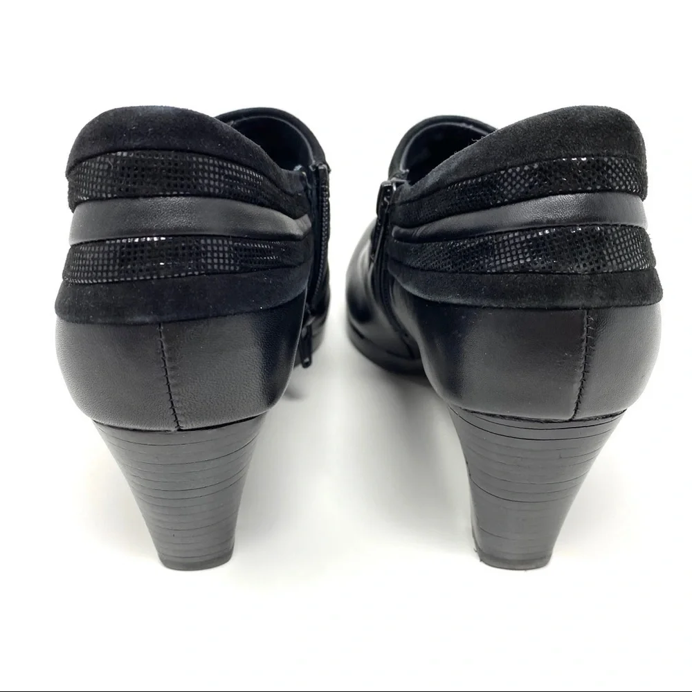 Ziera Zambra black suede sparkle booties